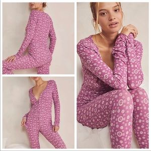 BNWOT Free People Home Alone Long Johns In Sweet Combo XS